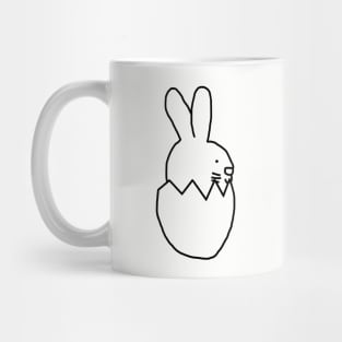 Bunny Rabbit Hatching from Easter Egg Minimal Design Mug